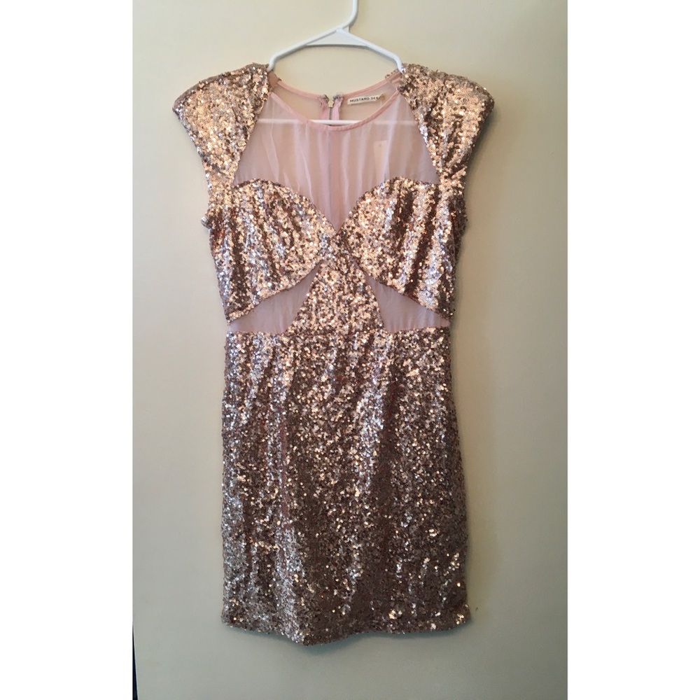 Nordstrom Mustard Seed Gold Sequin Dress